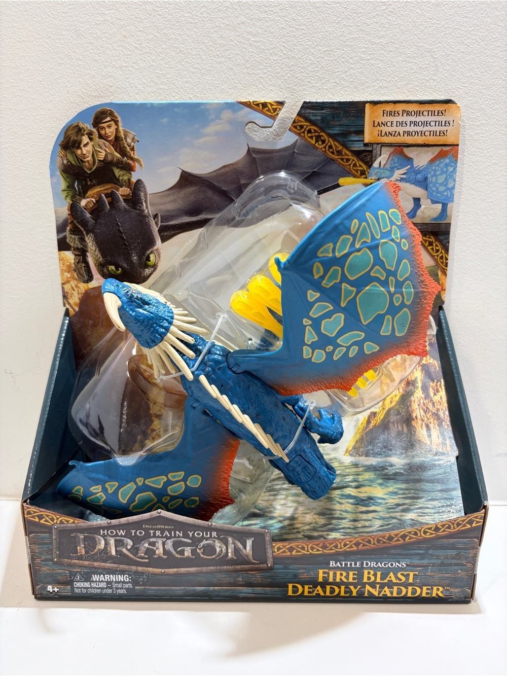DreamWorks Dragons Deadly Nadder 10” Fire Blast Action Figure NWT
